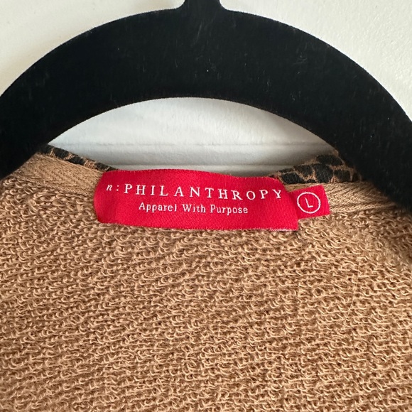 n: philanthropy Cheetah Distressed Hooded Sweatshirt - Picture 5 of 7